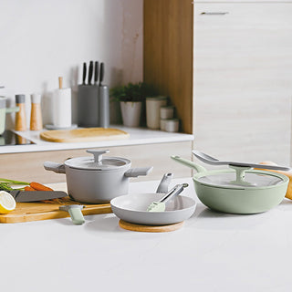 BergHOFF Padella Wok Antiaderente con Coperchio Leo Balance 32 cm Sage