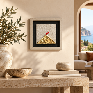 Alleria Quadro Artigianale Vesuvio Contemporaneo 20x20 cm Grigio Gambetta