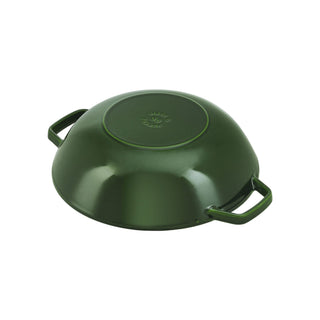 Sartén wok Staub de hierro fundido, 2 asas, diámetro 30 cm, verde albahaca