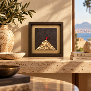 Alleria Quadro Artigianale Vesuvio Contemporaneo 20x20 cm Nocciola