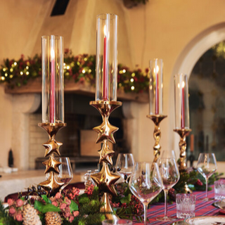 EDG Enzo De Gasperi – Set mit 2 dunkelroten Stielkerzen