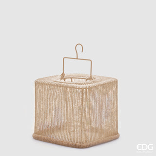 EDG Enzo De Gasperi Fabric Cube Lantern with Handle 22x22 cm