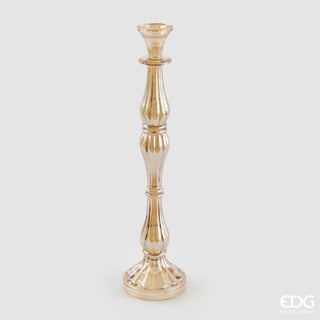 EDG Enzo De Gasperi Portacandela Crystal Sinuoso H41 cm Ambra