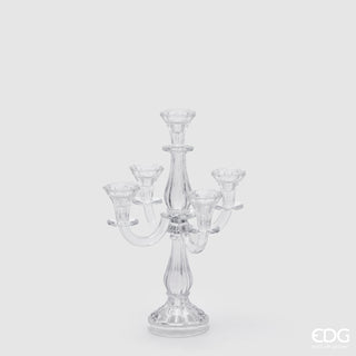 EDG Enzo De Gasperi Candelabro Crystal Sinuoso 5 Fuochi H35 cm