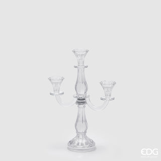 EDG Enzo De Gasperi Candelabro Crystal Sinuoso 3 Fuochi H35 cm