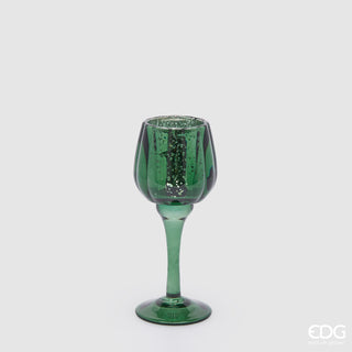 EDG Enzo De Gasperi Portacandela Natalizio Calice H19,5 cm Verde