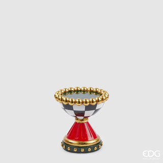 EDG Enzo De Gasperi Portacandela Scacchi H15  cm Rosso