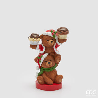 EDG Enzo De Gasperi Portacandela natalizio Orso H25 cm