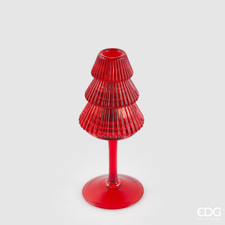 EDG Enzo De Gasperi Christmas Candle Holder Pine Red Goblet H19 cm