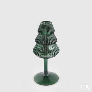 EDG Enzo De Gasperi Portacandela natalizio Pino Calice Verde H19 cm