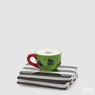 EDG Enzo De Gasperi Christmas Candle Holder Green Book Cup H10 cm