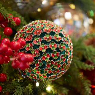 EDG Enzo De Gasperi 3er-Set Flowermix Gold Weihnachtskugeln D10 cm