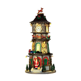 Luces y sonidos animados de la torre del reloj navideño Lemax