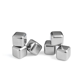 Cubetti di Ghiaccio in Acciaio Inox refrigeranti riutilizzabili con pinza 8 pezzi Set Regalo