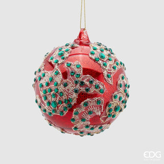 EDG Bola de Navidad de Cristal Enzo De Gasperi con Gemas D10 cm