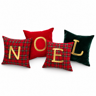 Fiori Di Lena Set 4 Cuscini Noel Scozzese 45x45 cm