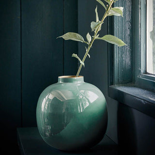 Pip Studio Metal Vase 23 cm Dark Green