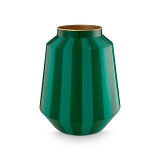 Pip Studio Vaso Metal Stripes 24x29 cm Verde