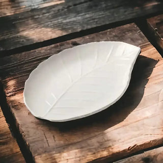 Brandani Leaf Tray in White Porcelain 26x18 cm