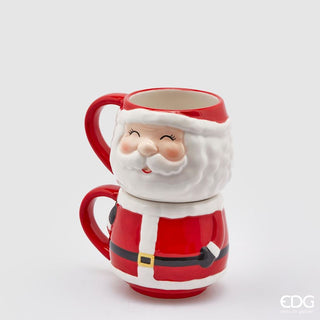 EDG Enzo De Gasperi Set of 2 stackable Mugs Santa H17 cm