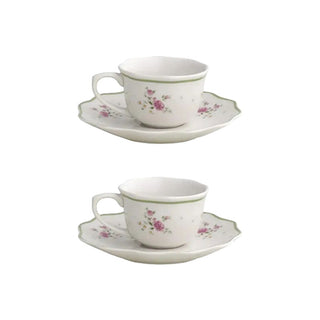 Brandani Set 2 Tazzine da Caffè Nonna Rosa in Porcellana