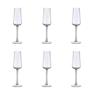 Evviva Set of 6 Royal Glass Flutes 220 ml