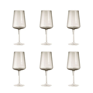 Evviva Set of 6 Royal Wine Glasses in Glass 500 ml Smoked