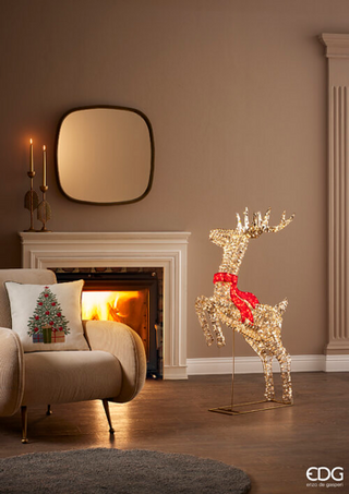EDG Enzo De Gasperi Rentier mit Schleife Dekoration 400 Microled H72 cm