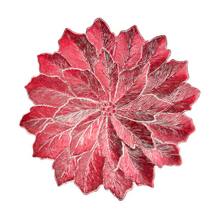 Set mit 12 roten Sternen-Tischsets, Durchmesser 38 cm