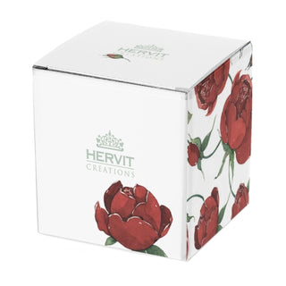 Hervit Candela in Barattolo Rose Baccarat 260g D9,5x12 cm Bianco