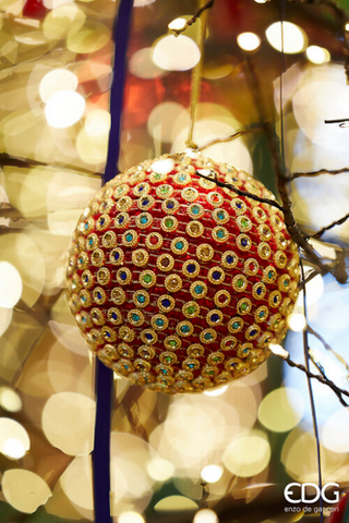 EDG Enzo De Gasperi Infinity Weihnachtskugel mit Perlen D10 cm