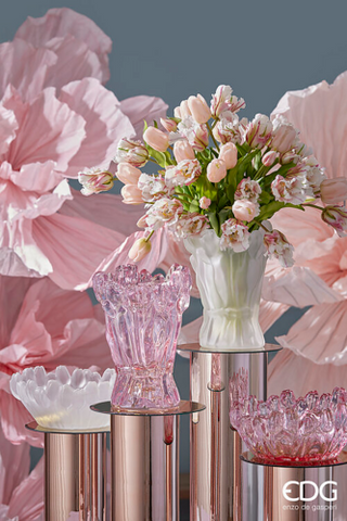 EDG Enzo De Gasperi Bouquet di Tulipani 5 Fiori H48 cm Rosa Chiaro