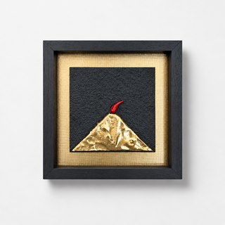 Alleria Quadro Artigianale Vesuvio Contemporaneo 20x20 cm Grigio Scuro