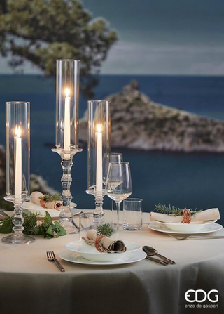 EDG Enzo De Gasperi Set 2 Candele Stelo Avorio H25 cm