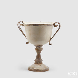EDG Enzo De Gasperi Cup vase with handles H51 D35 cm Antique Ivory