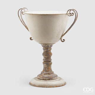 EDG Enzo De Gasperi Cup vase with handles H67 D41 cm Antique Ivory