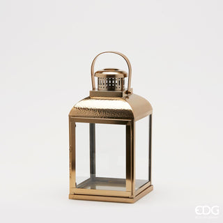 EDG Enzo De Gasperi Hammered Stainless Steel Lantern H44 Gold