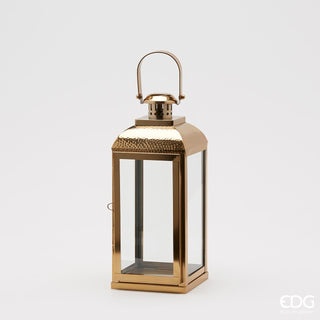 EDG Enzo De Gasperi Hammered Stainless Steel Lantern H60 Gold