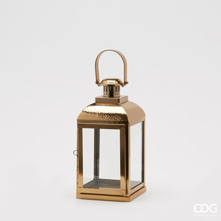 EDG Enzo De Gasperi Hammered Stainless Steel Lantern H40 Gold