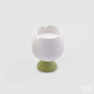 EDG Enzo De Gasperi Candela Tulipano H10,5 cm Bianco