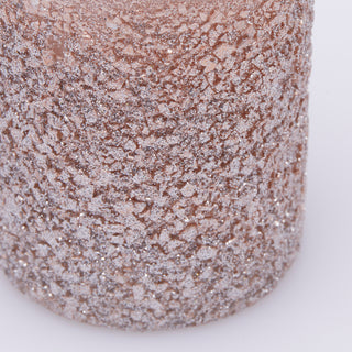 EDG Enzo De Gasperi Rustikale Kerze Rotz Glitzer Antikrosa H14 cm