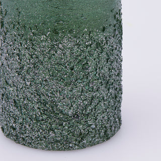 EDG Enzo De Gasperi Candela Rustic Moccolo Glitter Verde H14 cm