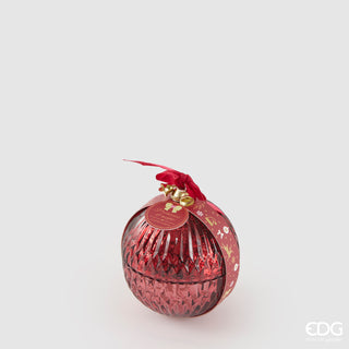 EDG Enzo De Gasperi Candela Rossa Sfera con Profumo Princess of the Night D8 cm