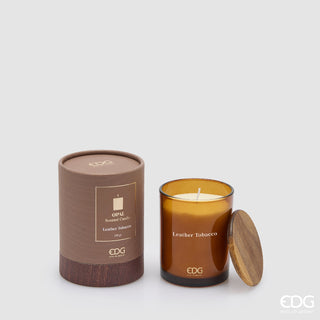 EDG Enzo De Gasperi Candela Opal in Vetro H10 cm Leather Tobacco