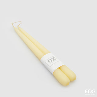 EDG Enzo De Gasperi Set mit 2 elfenbeinfarbenen Stielkerzen, Höhe 25 cm