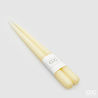 EDG Enzo De Gasperi Set mit 2 elfenbeinfarbenen Stielkerzen, Höhe 30 cm