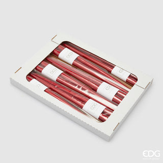 EDG Enzo De Gasperi – Set mit 2 dunkelroten Stielkerzen