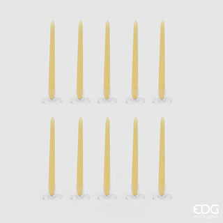 EDG Enzo De Gasperi Set of 10 Cone Stem Candles H28 cm Yellow