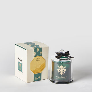 EDG Enzo De Gasperi Candle With Dome Goldlily H13 cm Olive Flower