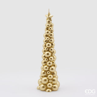 EDG Enzo De Gasperi Christmas Tree Sphere Candle H30 cm Gold